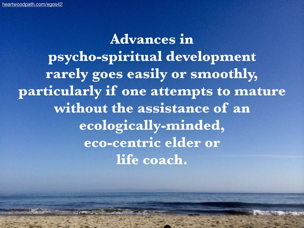 Picture beach quote Advances in psycho-spiritual development rarely goes easily or smoothly, particularly if one attempts to mature without the assistance of an ecologically-minded, eco-centric elder or life coach