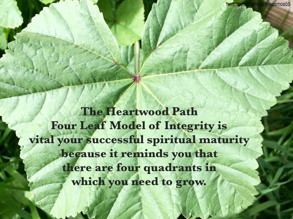 Picture-green-leaf-connecting-with-nature-quote-The Heartwood Path Four Leaf Model of Integrity is vital your successful spiritual maturity because it reminds you that there are four quadrants in which you need to grow. 