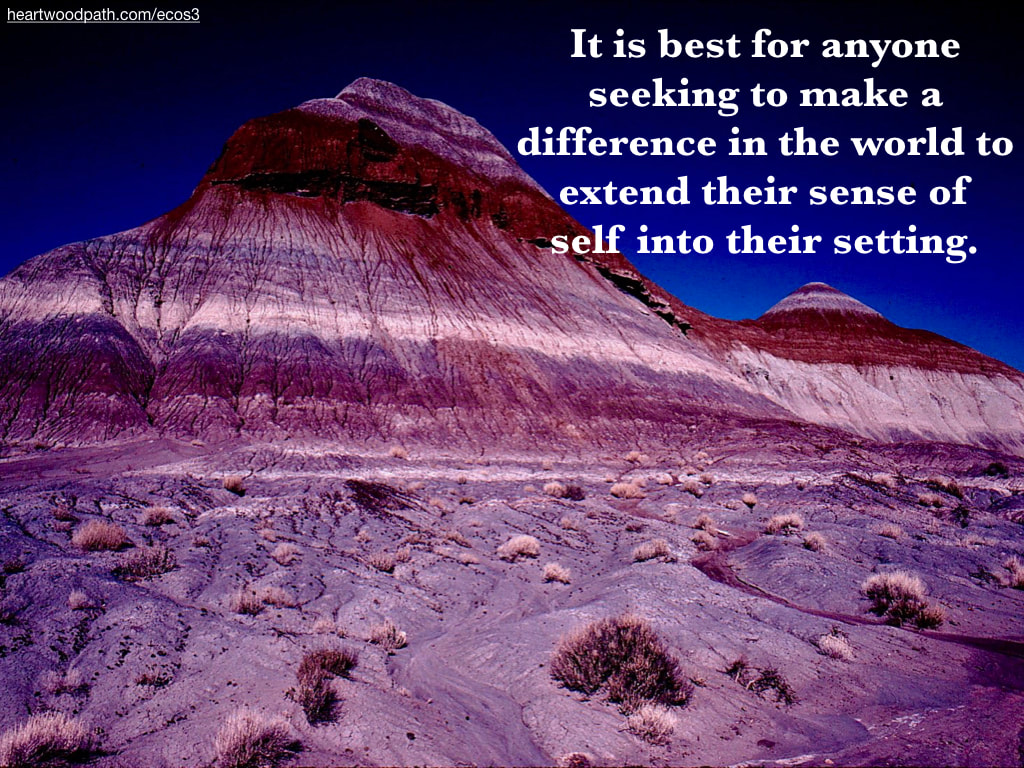 Picture layered rock mountain quote It is best for anyone seeking to make a difference in the world to extend their sense of self into their setting
