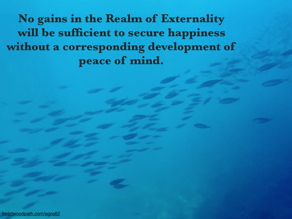 Picture underwater school fish quote No gains in the Realm of Externality will be sufficient to secure happiness without a corresponding development of peace of mind