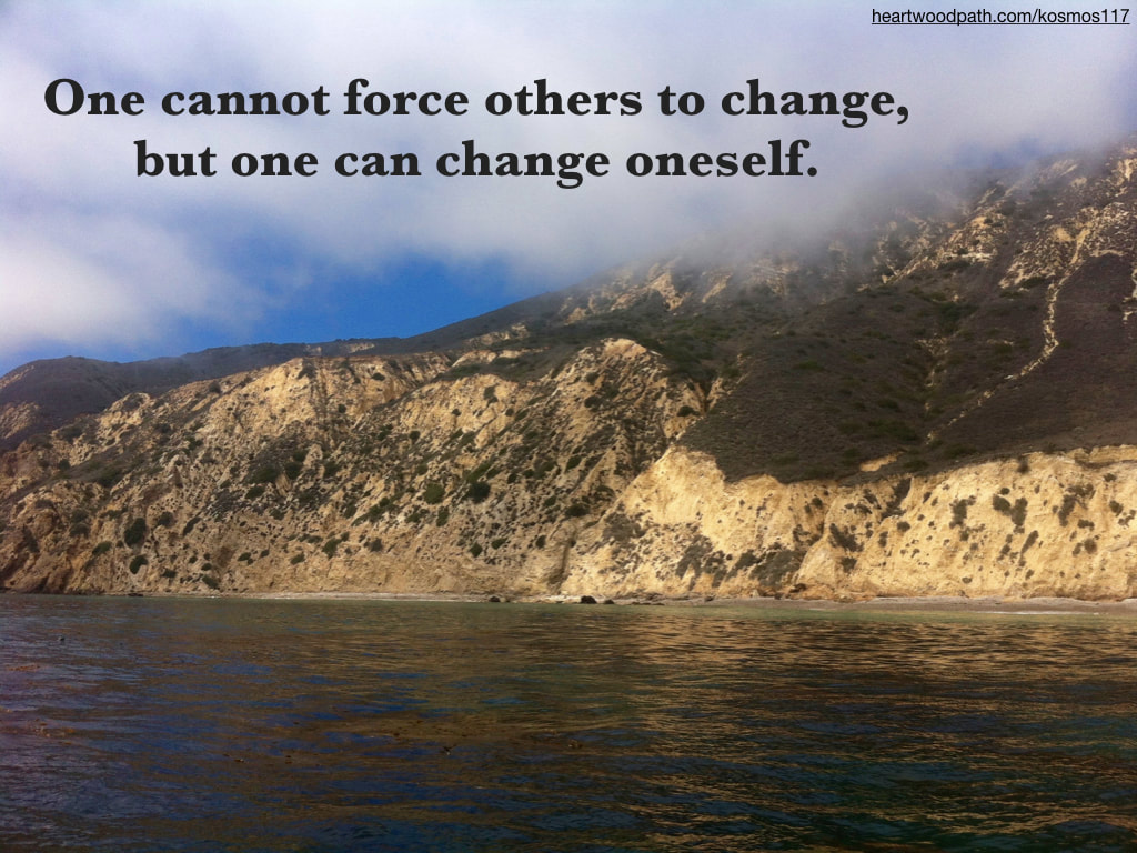 Picture island quote One cannot force others to change, but one can change oneself