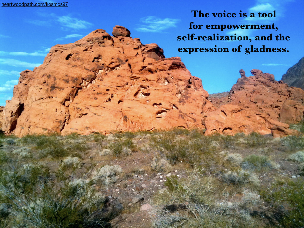 Picture red rocky canyon quote The voice is a tool for empowerment, self-realization, and the expression of gladness