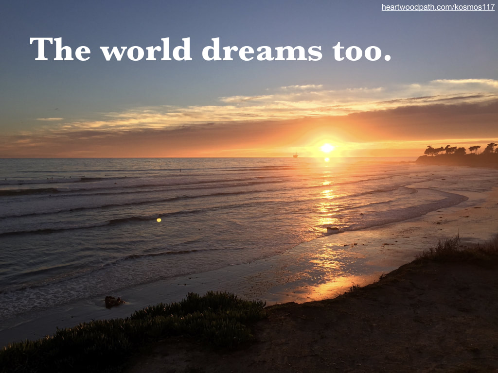 Picture sunset from cliffs quote The world dreams too
