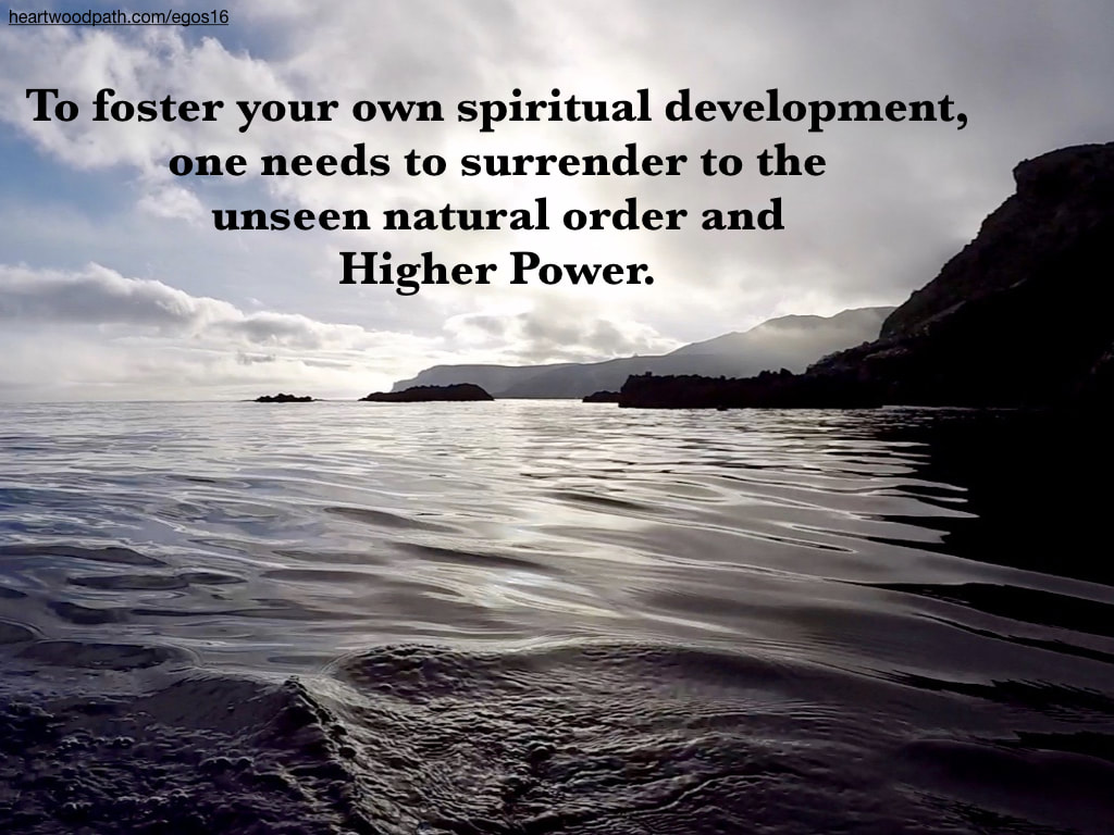 Picture ocean island quote To foster your own spiritual development, one needs to surrender to the unseen natural order and Higher Power