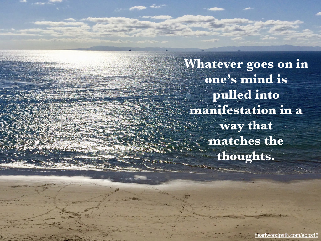Picture ocean reflection islands beach quote Whatever goes on in one’s mind is pulled into manifestation in a way that matches the thoughts