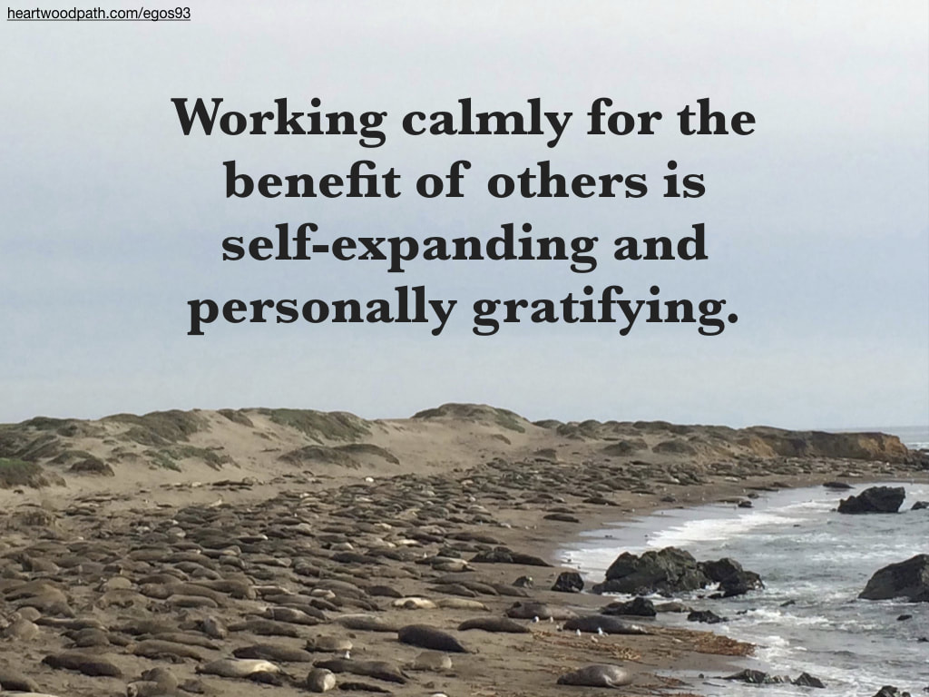 Picture elephant seals beach quote Working calmly for the benefit of others is self-expanding and personally gratifying