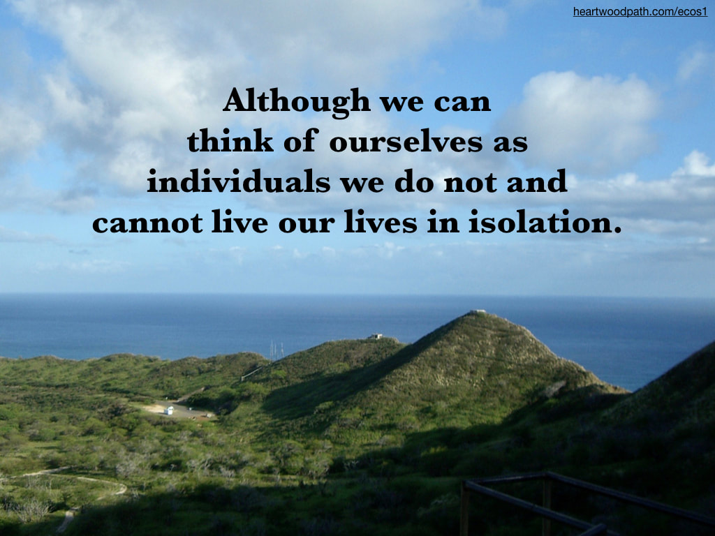 Picture diamond head hawaii quote Although we can think of ourselves as individuals we do not and cannot live our lives in isolation