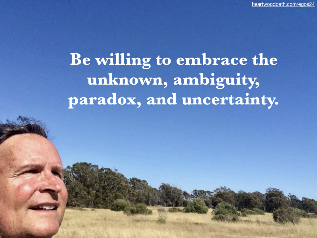 picture-life-coach-don-pierce-saying-Be willing to embrace the unknown, ambiguity, paradox, and uncertainty