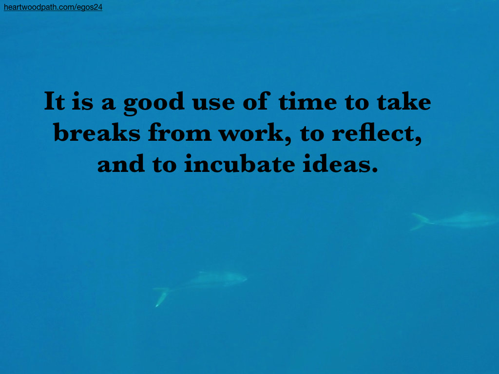 Picture underwater yellowtail quote It is a good use of time to take breaks from work, to reflect, and to incubate ideas
