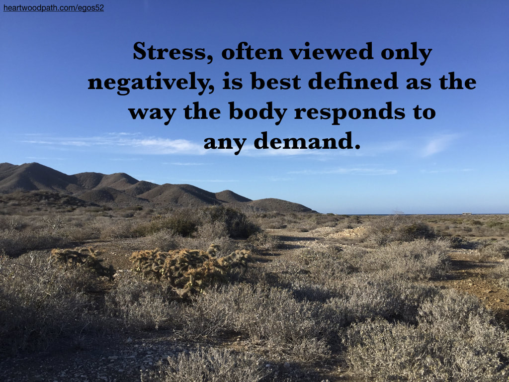 Picture desert cactus hills quote Stress, often viewed only negatively, is best defined as the way the body responds to any demand