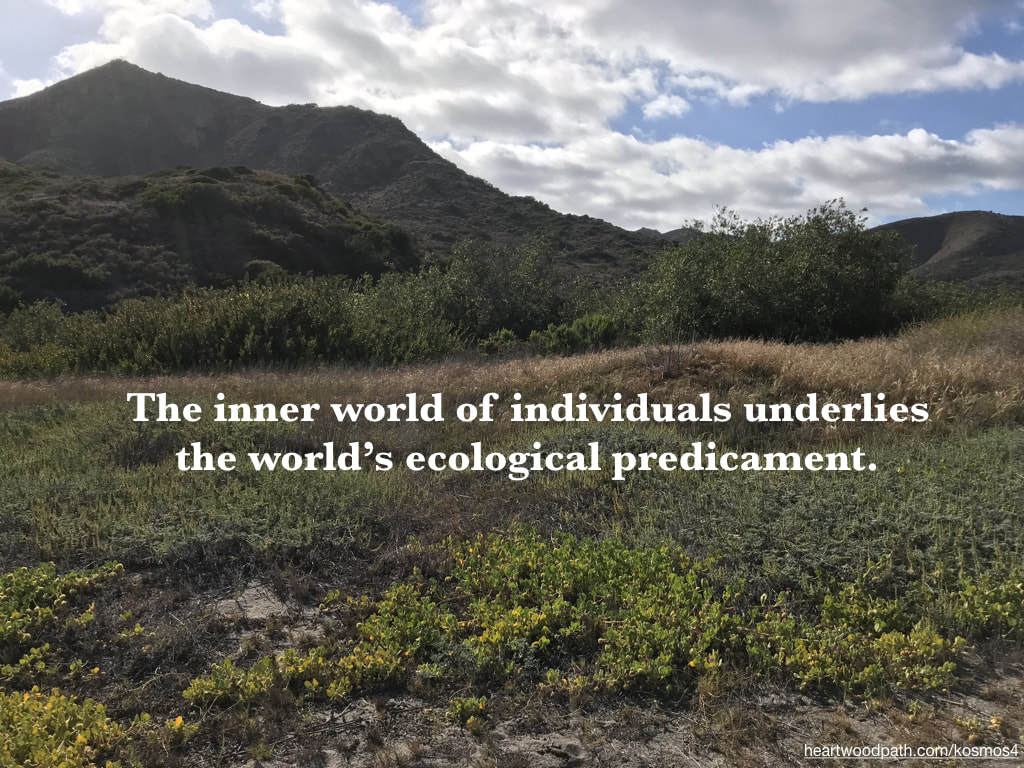 picture of mountain and quote The inner world of individuals underlies the world’s ecological predicament.