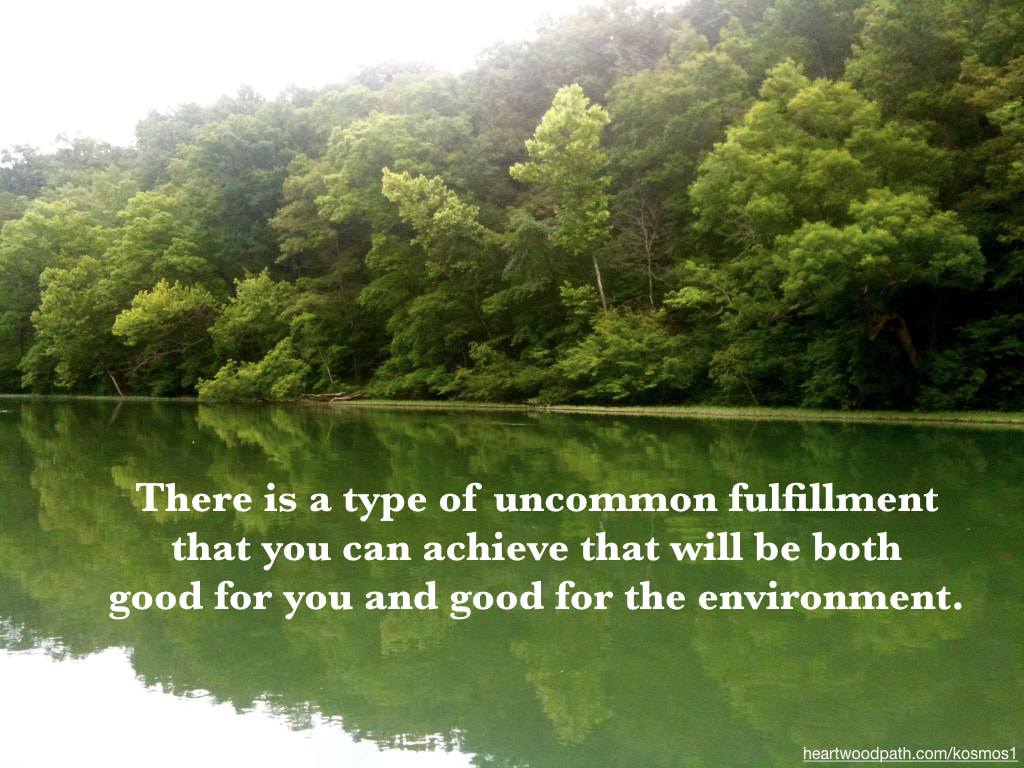 picture of river with quote There is a type of uncommon fulfillment that you can achieve that will be both good for you and good for the environment