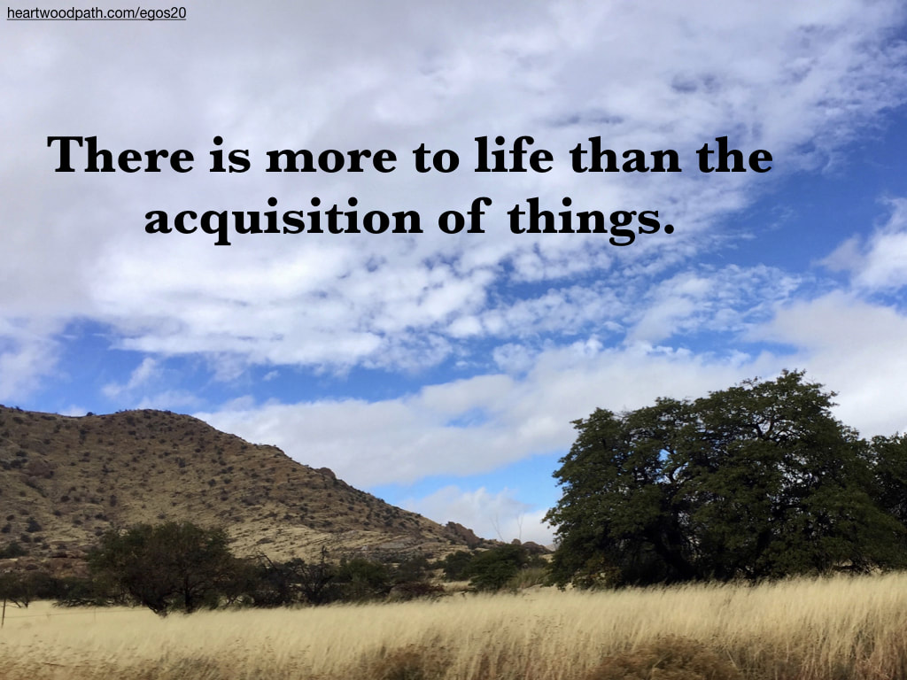 Picture grassy field quote There is more to life than the acquisition of things