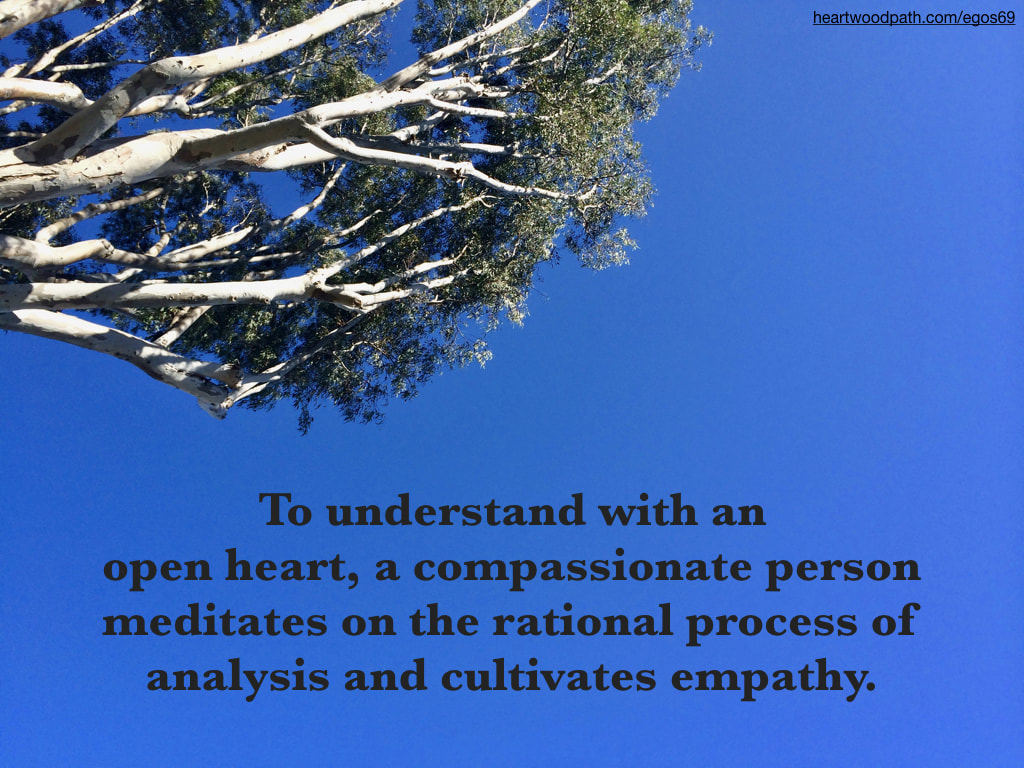 Picture eucalyptus tree quote To understand with an open heart, a compassionate person meditates on the rational process of analysis and cultivates empathy